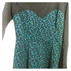 Cheetah print green dress